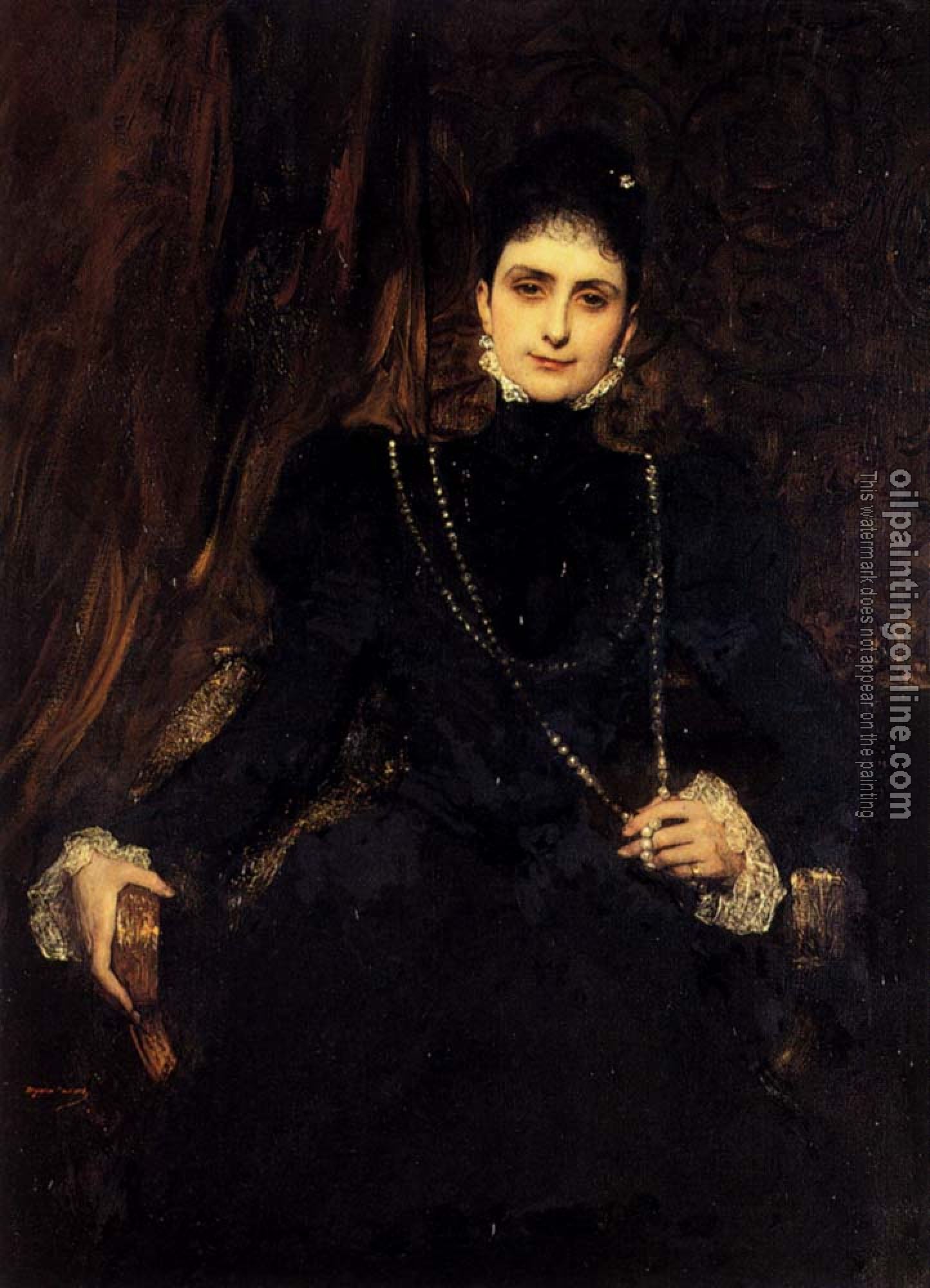Benjamin Jean Joseph Constant - Portrait Of Mme M S Derviz